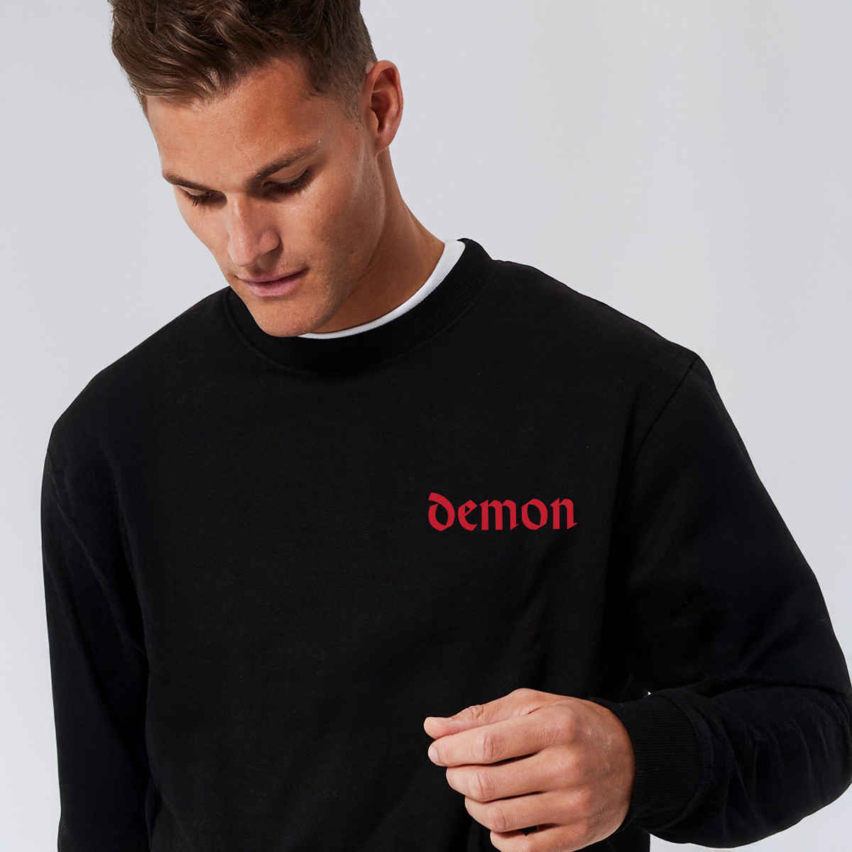 De Tees Men's Sweatshirt | DEMON SLAYER| Black - 2XL