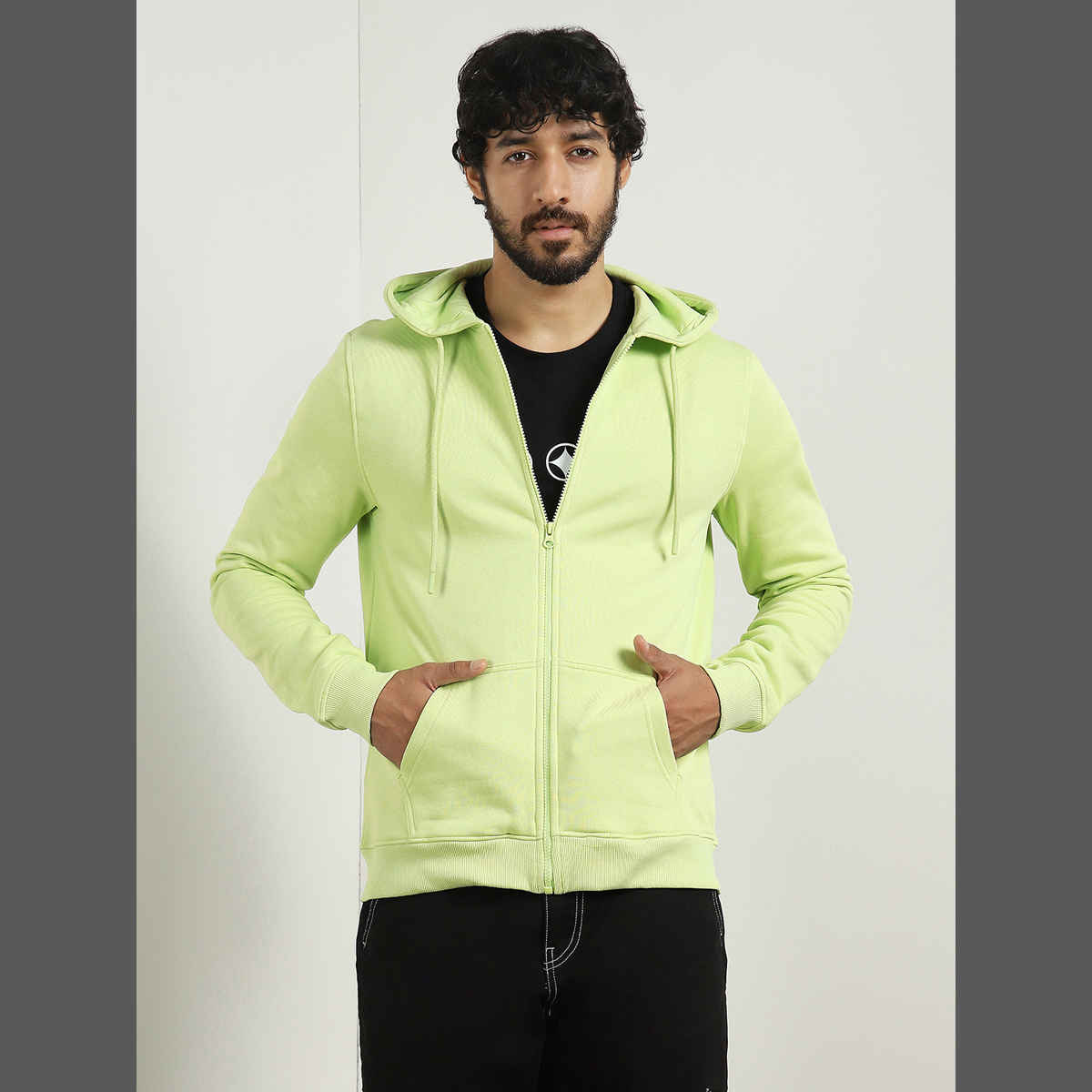 Nobero Men's Zipper Hoodie | Cool Matcha - S