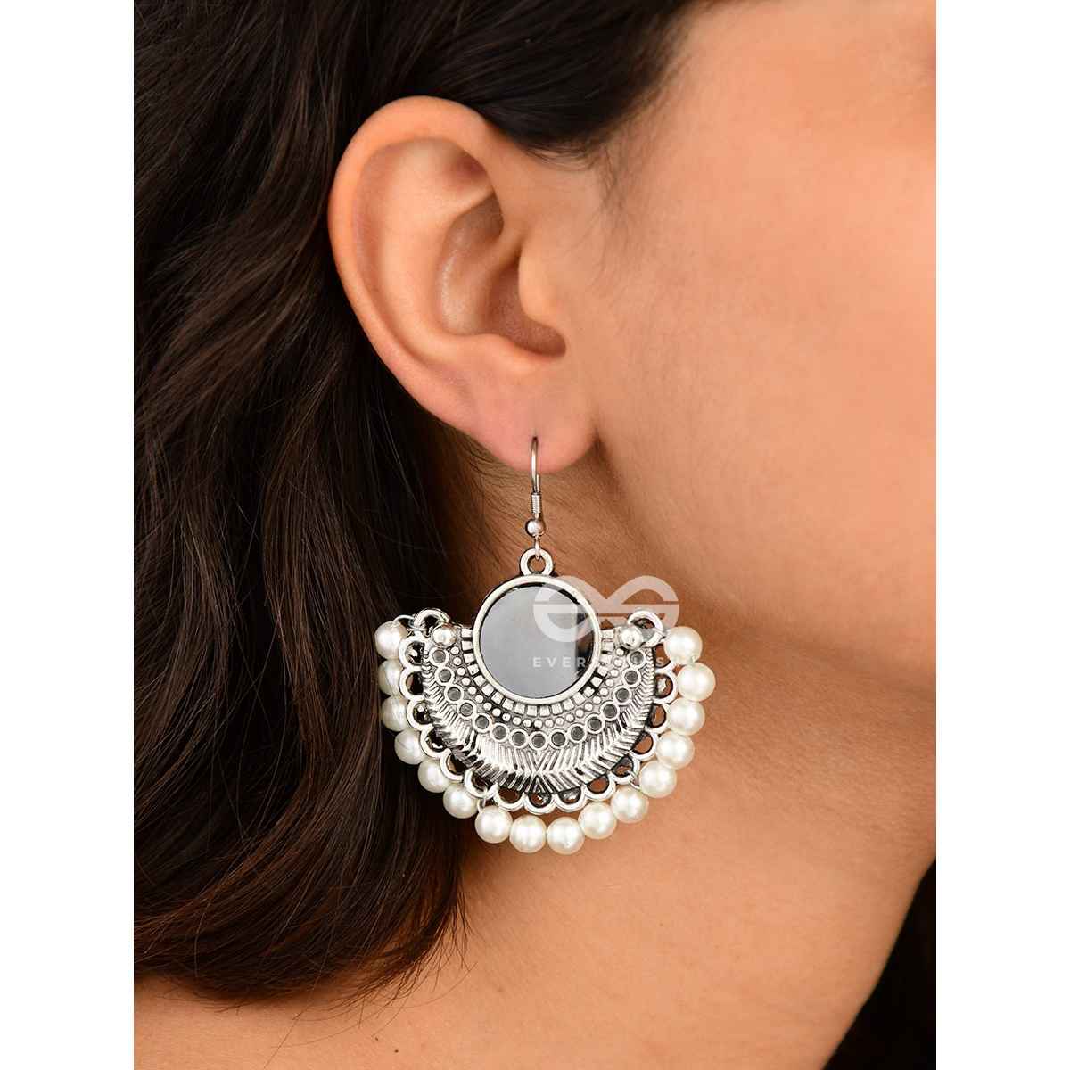 Everstylish The Elegant Tribals - White - Oxidised Boho Earrings