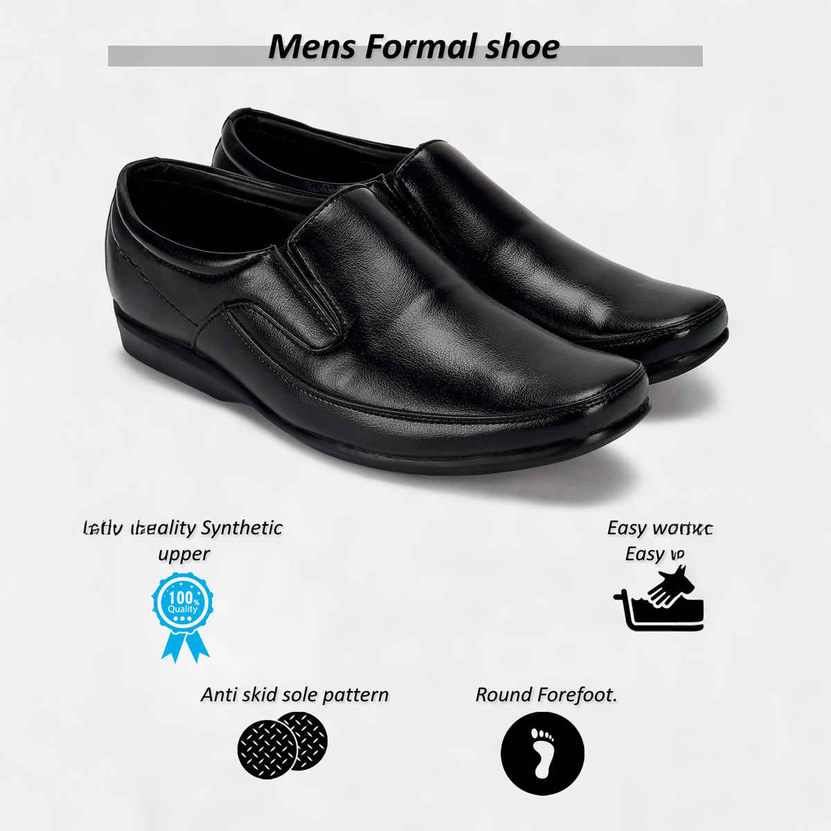 Paragon Men's Black Pvc Formal Shoes K11240G UK 8
