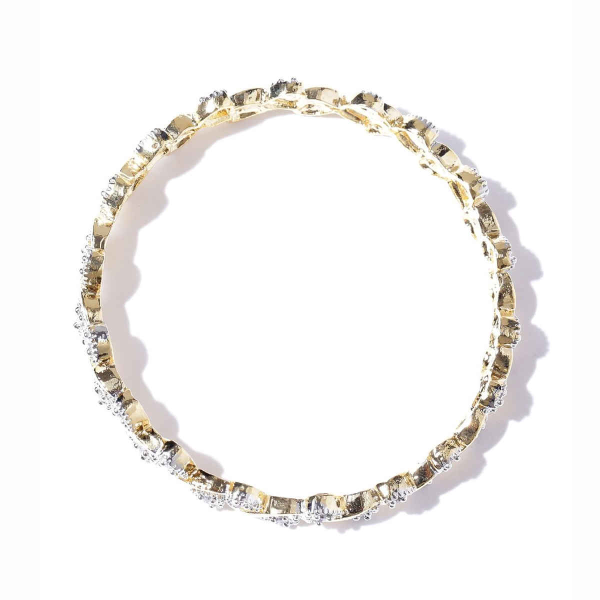 YouBella Traditional Gold Plated and American Diamond Bangle Set for Women (YBBN - 9006C - 2.4)
