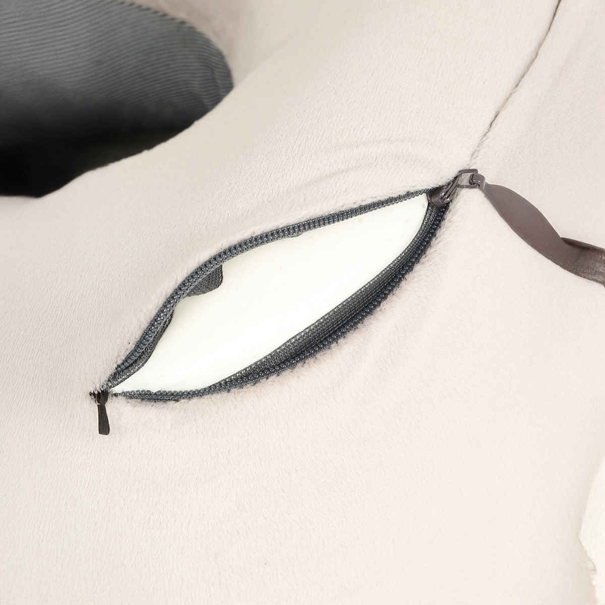 Teakwood Leathers Unisex Soft Foam U-Shaped Neck Pillow | Grey