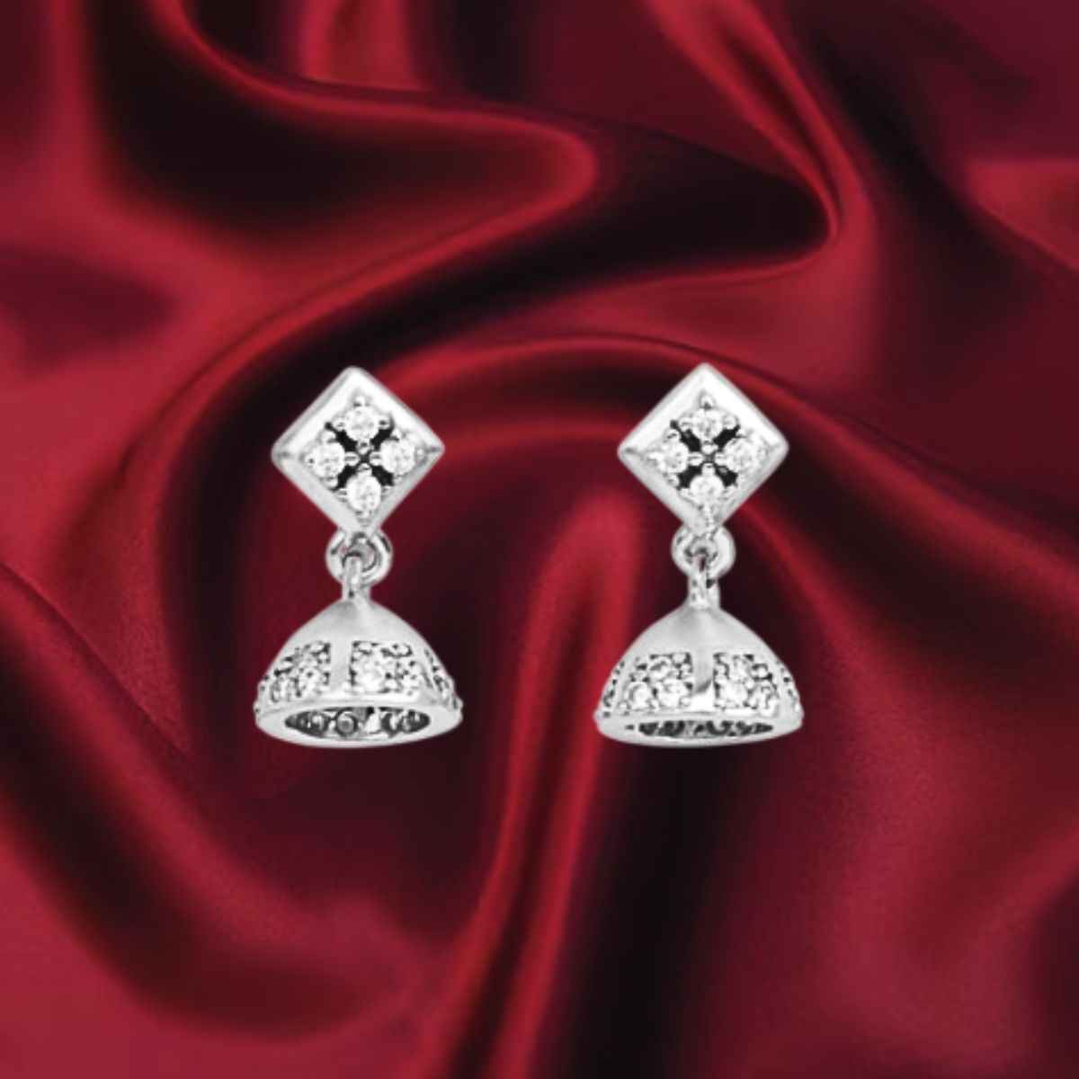 925 Silver Jhumki by Bodh Gem and Crystals