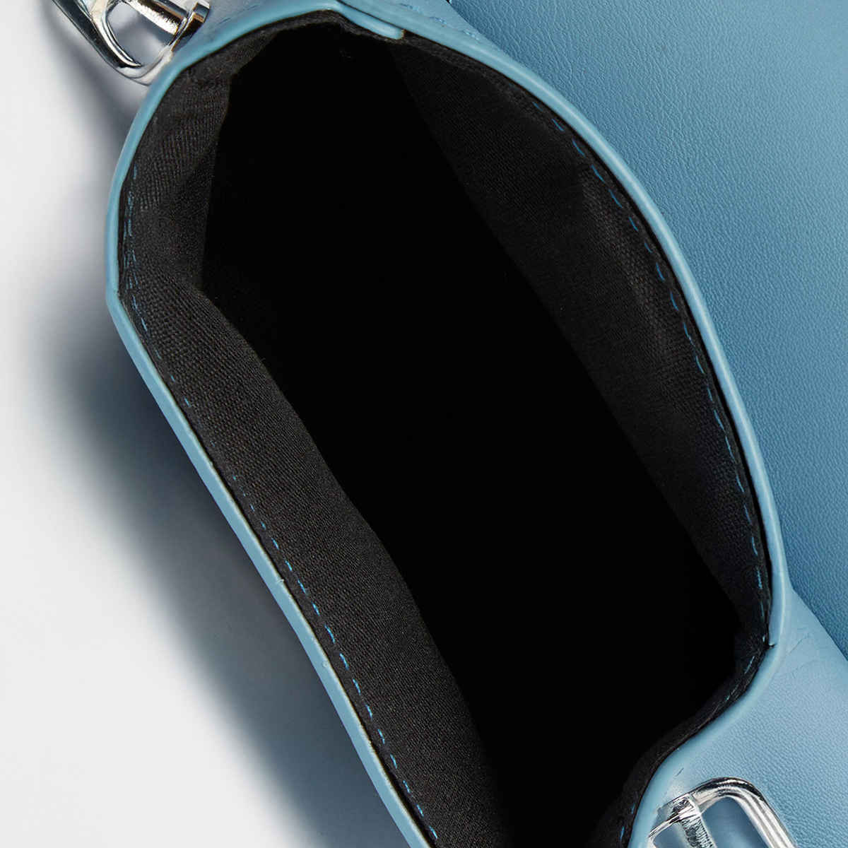 Styli Women's Gathered Top Handle Flap Mini Handbag | Blue