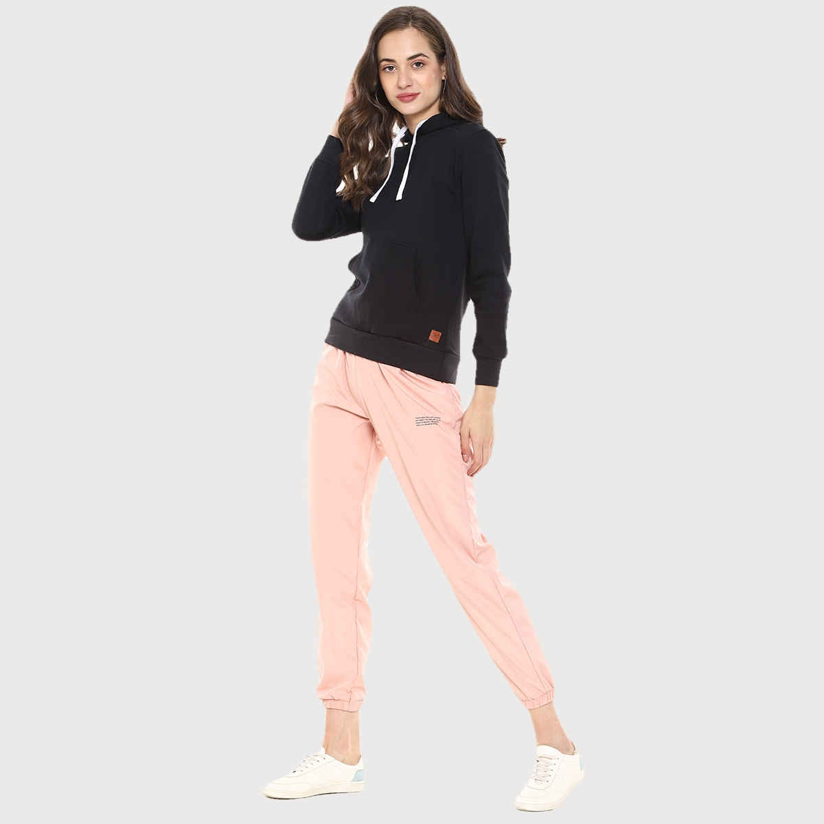 Campus Sutra Women's Winter Hoodie | Black - L