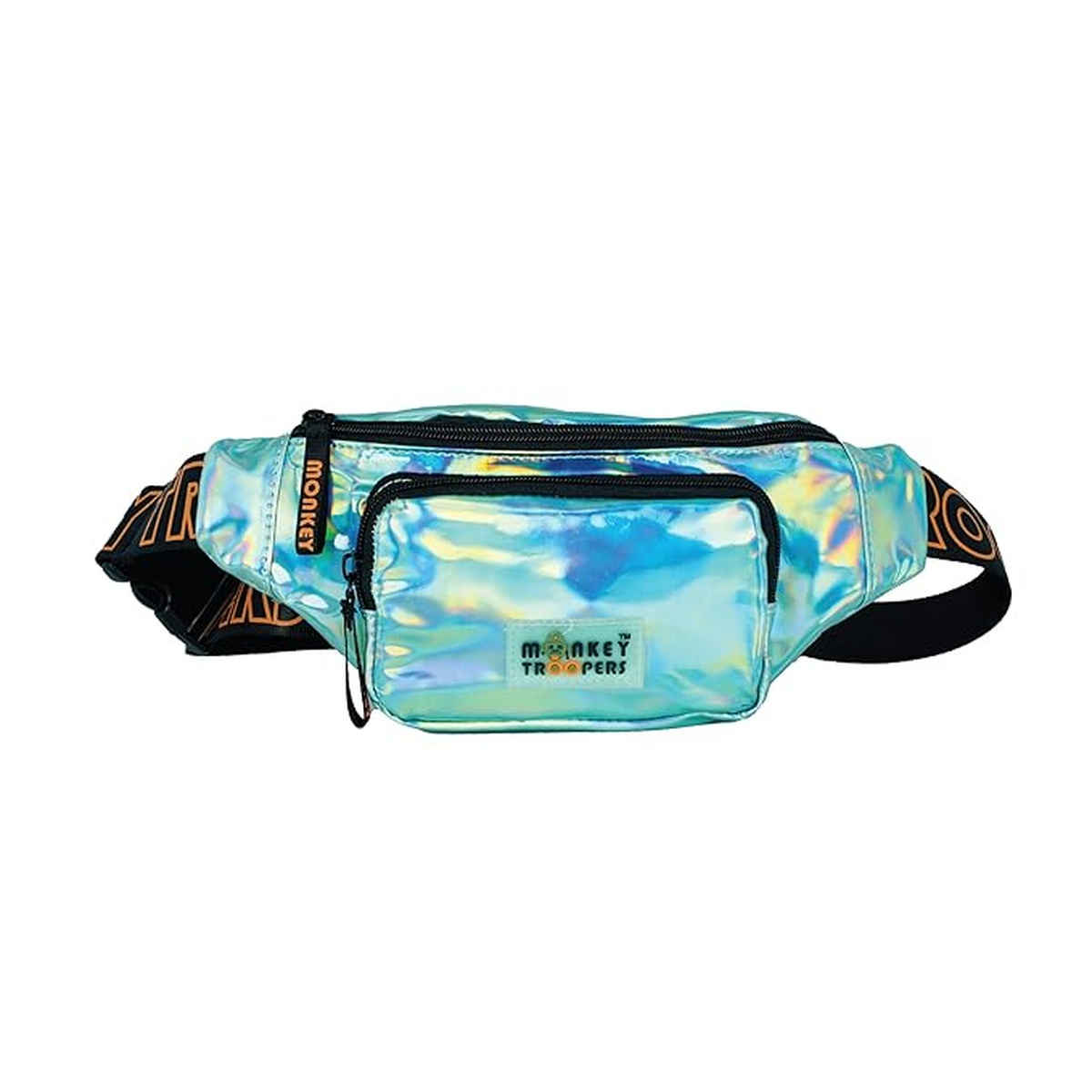 MONKEY TROOPERS Lit Waist Bag - Stylish Fanny Pack for Travel, Concert, Festival, Water Resistant | Silver