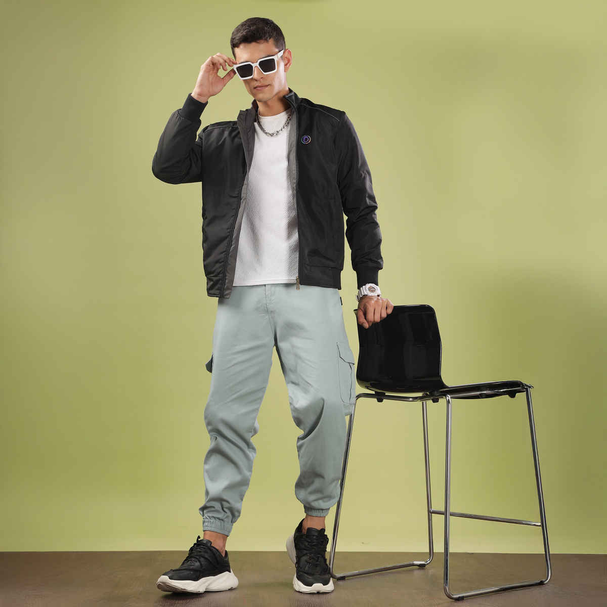 Dollar Jacket For Men - Casual Zipper Bomber For Winter | Mamwj 903 Black | S