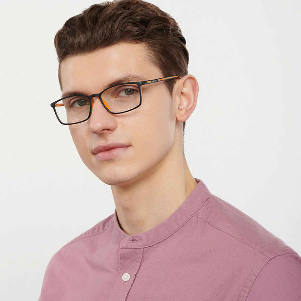 Lenskart Blu Unisex Geometric TR90 Computer Glasses | Black and Orange - M