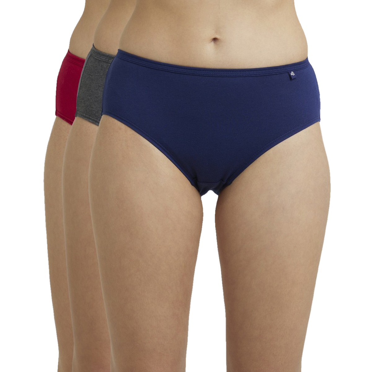 Jockey 1406 Women's Super Combed Cotton Underwear Mid Waist Hipster Panty|PO3 | Multicolor Dark assorted-XXL