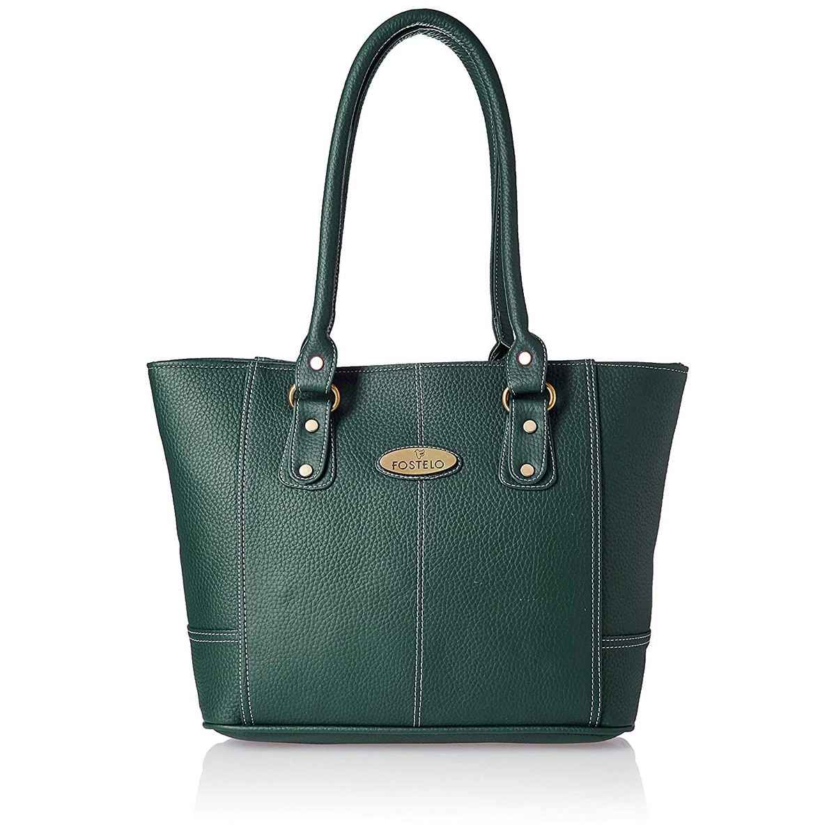 Fostelo Women's Vegan Leather Everly Handbags Shoulder Hobo Bag Ladies Purse | Green | Large