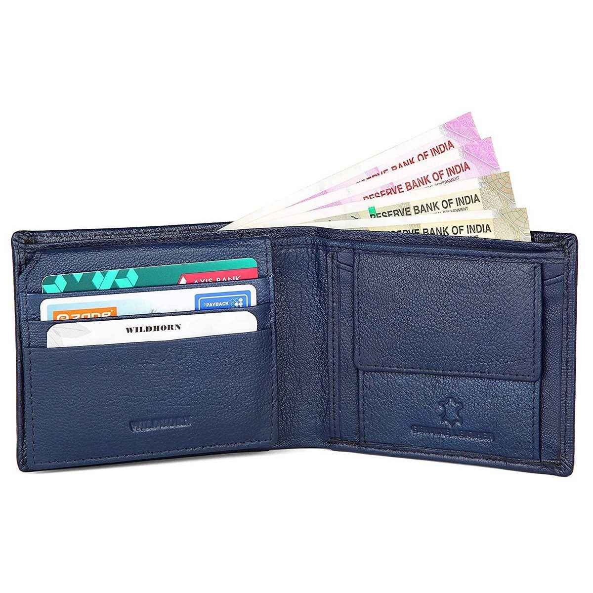 Wildhorn Men's Leather Wallet Gift Set | Blue