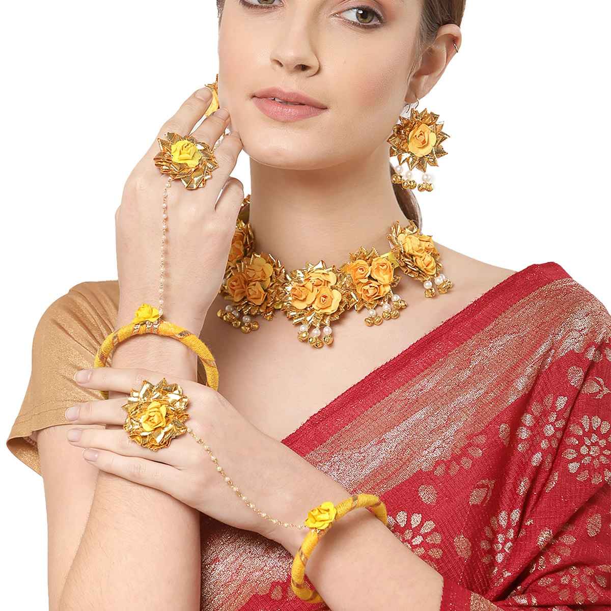 Zeneme Flower Wedding Jewellery Set for Women | Women's Day