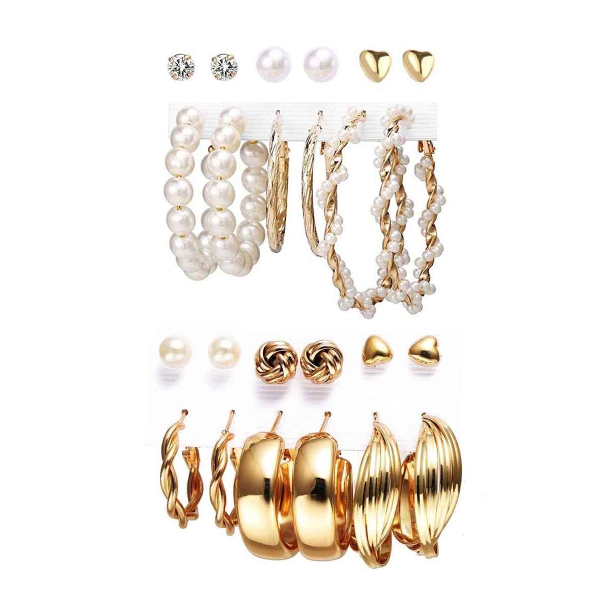 YouBella Jewellery Fashion Gold Plated Ear Rings Combo Of Earrings For Girls And Women