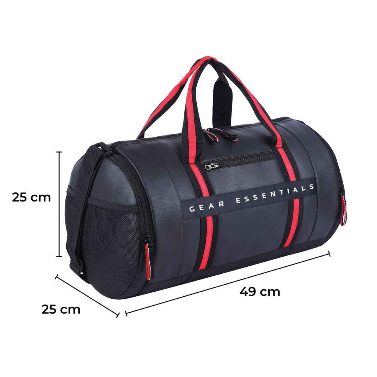Gear Unisex Artificial Leather 26 L Duffle Bag | Black and Red