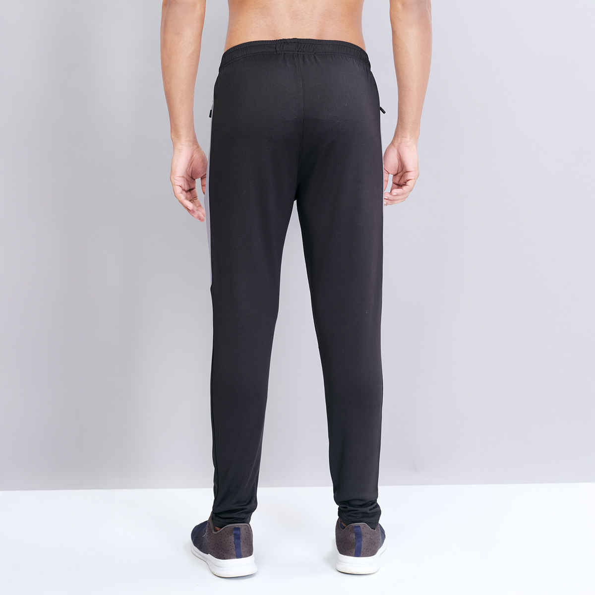 Technosport Men Poly Solid Slim Fit Sports Trackpants with TECHNO DRY | Black | M