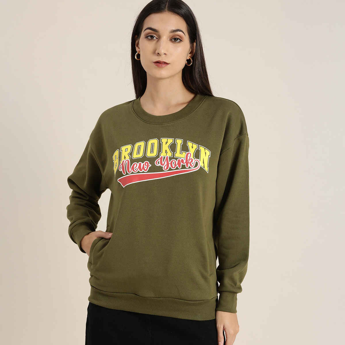 Dillinger Women's Sweatshirt | Dlwmnswt034O | Green - L