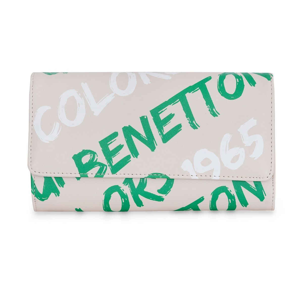 United Colors Of Benetton Women's Logo PU Wallet Handbag | White - One Size