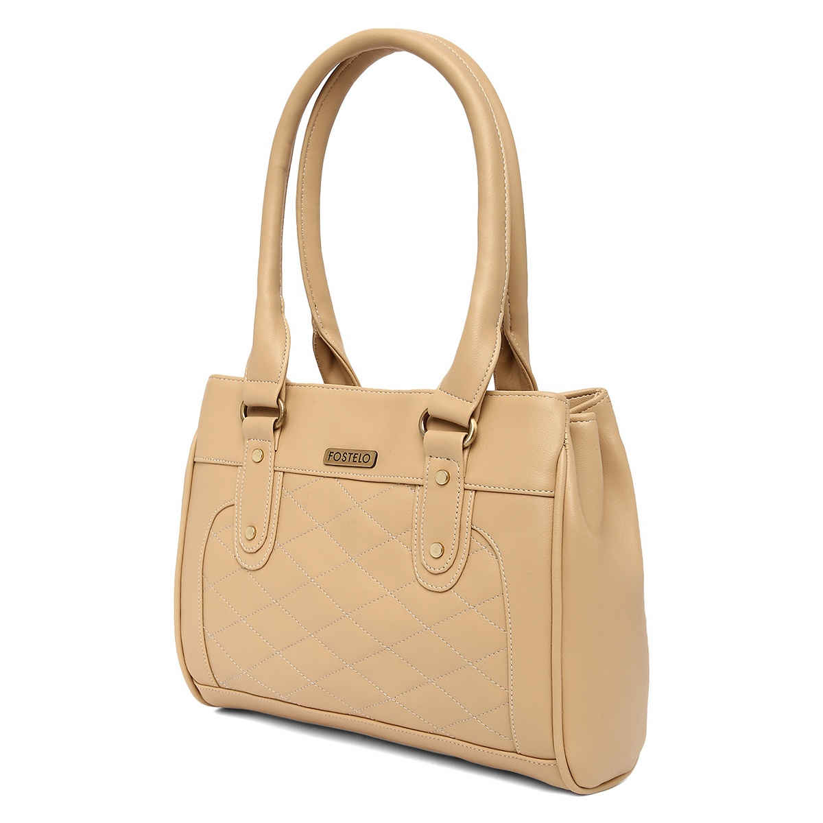 Fostelo Women's Vegan Leather Carina Handbags Shoulder Hobo Bag Ladies Purse | Cream | Large