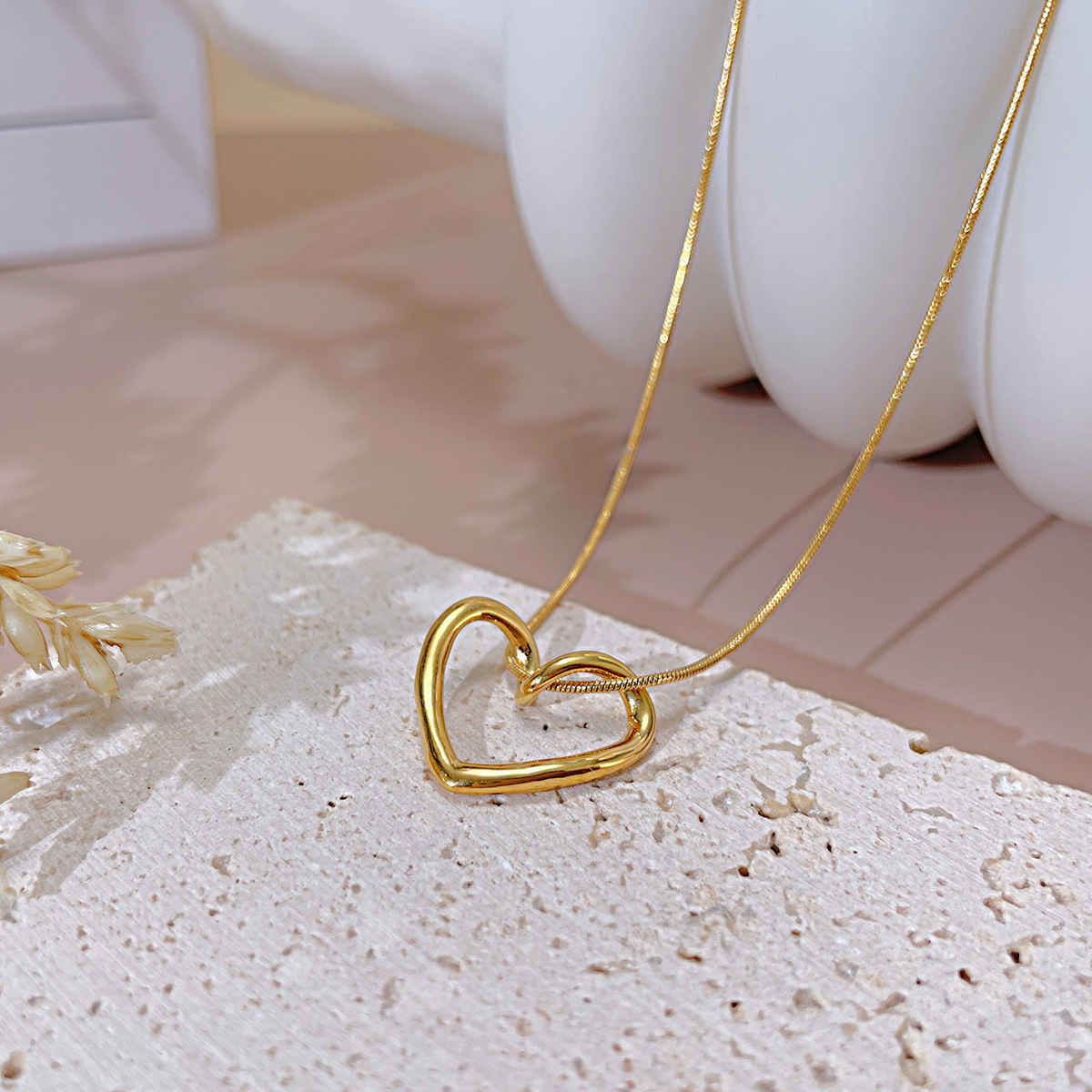 LabelShe Gold-Plated Heart Themed Pendant Necklace | LS-PS-26379