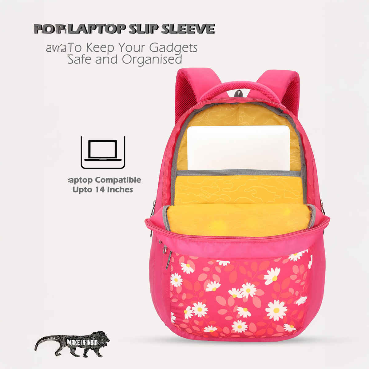 Lavie Sport Girl's Polyester 26 L Top Handle School Backpack | Magenta - 17 Inches