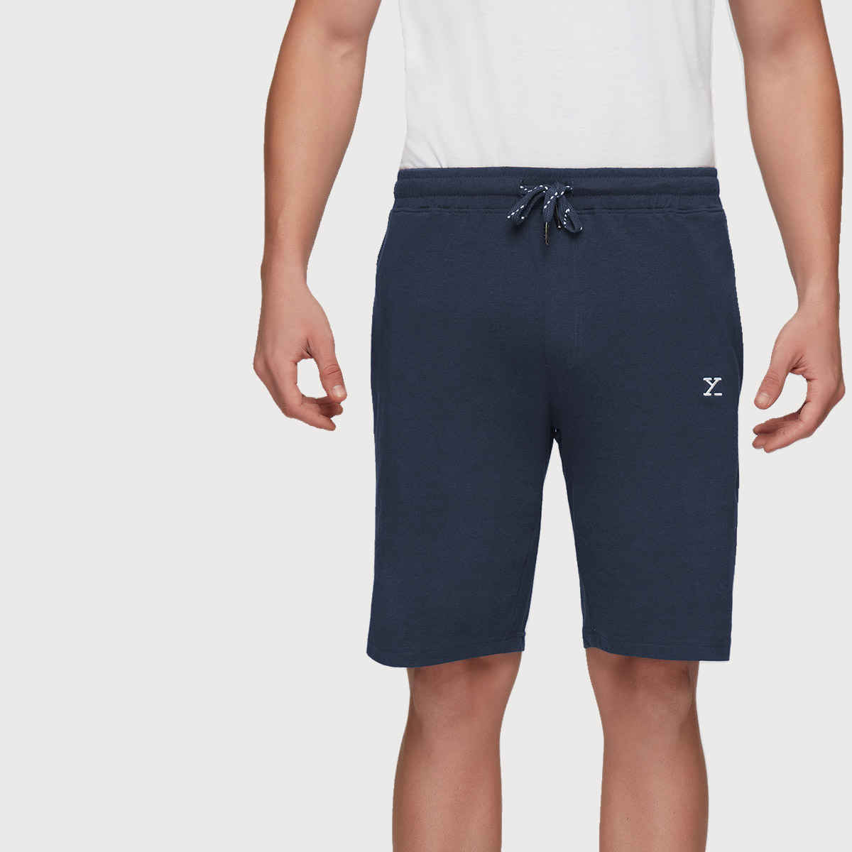 XYXX Ace Cotton Modal solid Shorts | 2 Side Pocket with zip | Dress Blue- S