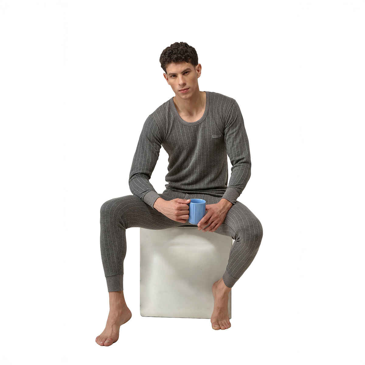 Lux Inferno Thermal Top And Bottom Set For Men | Charcoal | 80 | S