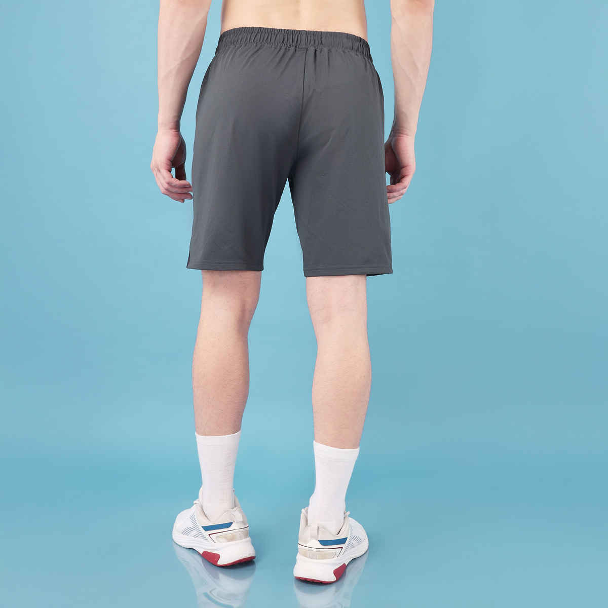 Technosport Men Poly Solid Slim Fit Sports Shorts with ELASTO LITE | Black | M