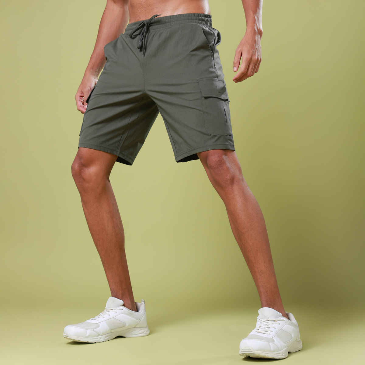 Technosport Men Poly Solid Slim Fit Sports Shorts with TS FLEXI | Beetle | L