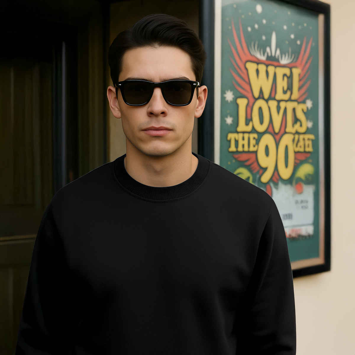 Ftx Men's Solid Regular Fit Full Sleeve Both Side Pocket With Zipper Fleece Sweatshirt | Black - 2XL