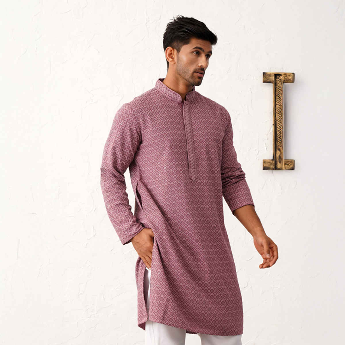 Jompers Men Kurta Only Ko 5052Magenta M