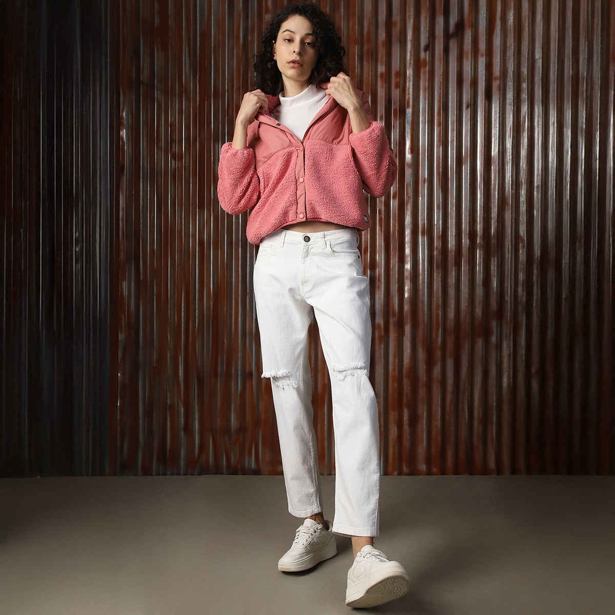 High Star Women's Embroidered Hooded Sweatshirt | Pink - S