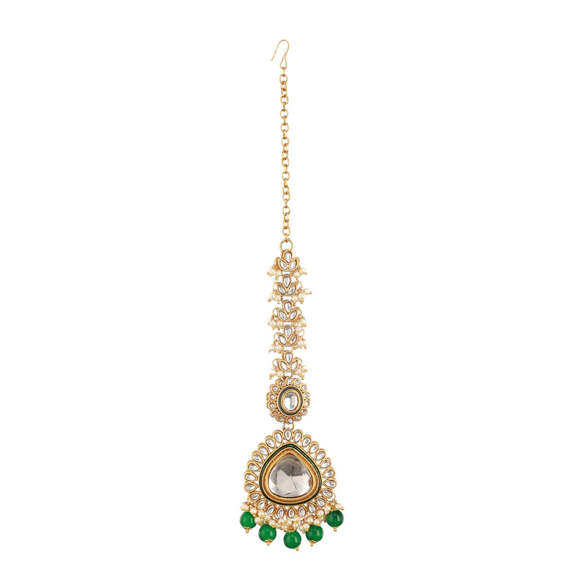 Aatmana Gold-Plated Kundan Studded Maang Tikka Head Jewellery