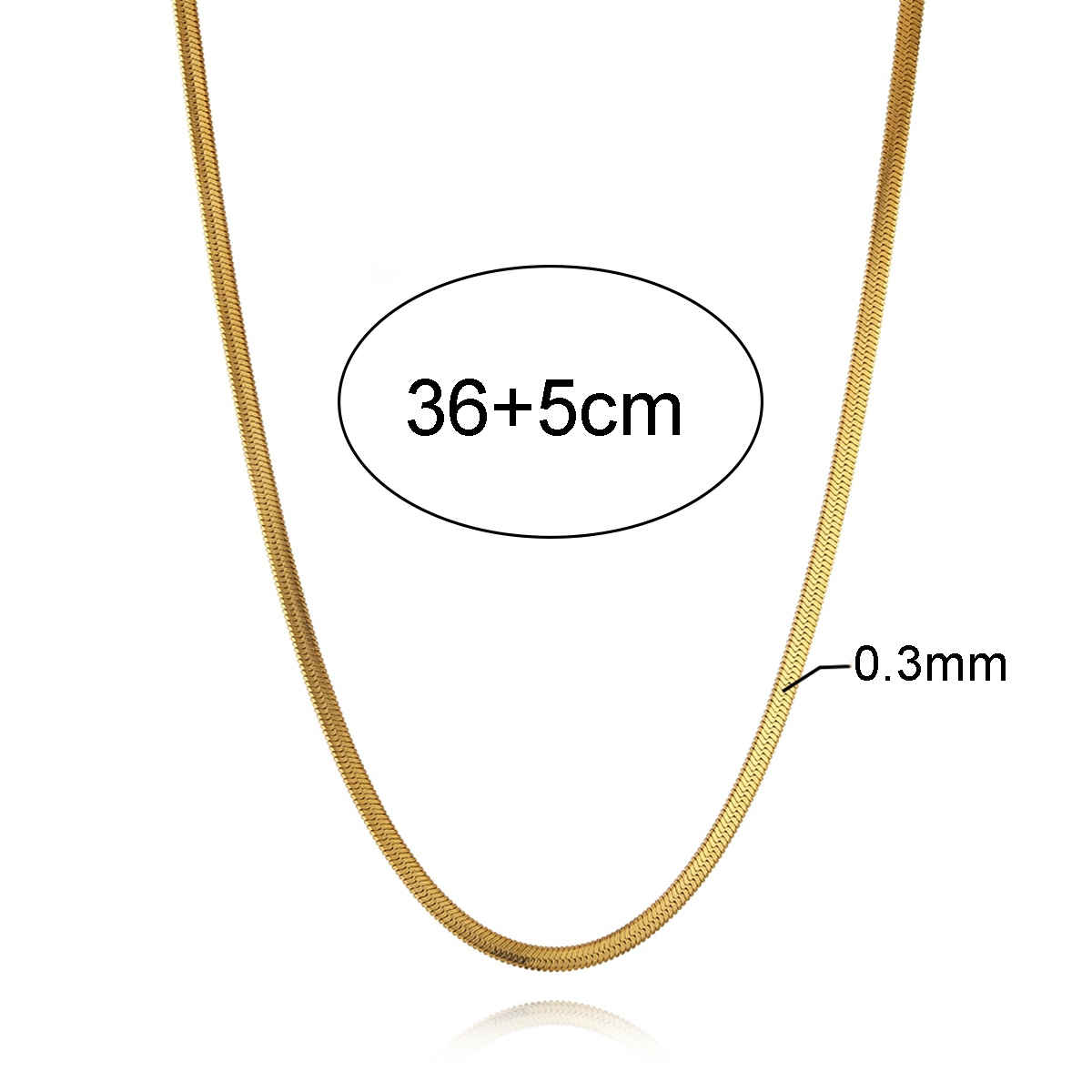 LabelShe Gold Plated Stainless Steel Flat Snake Chain Necklace | LS-NCK-67042