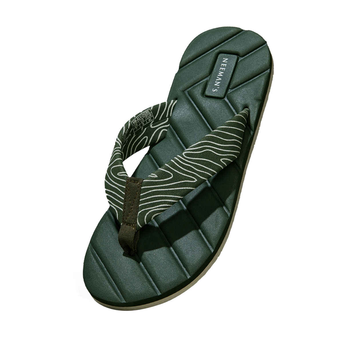Neeman's Men's All-Vibes Flip-Flops | NM-ALV-OGBE | Olive and Beige - UK 10