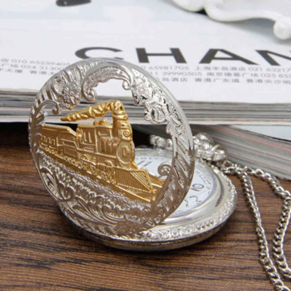 Youbella Pocket Watch For Husband Unique Gift Dual Purpose Stainless Clock For Men (Ybwatch - 0030)