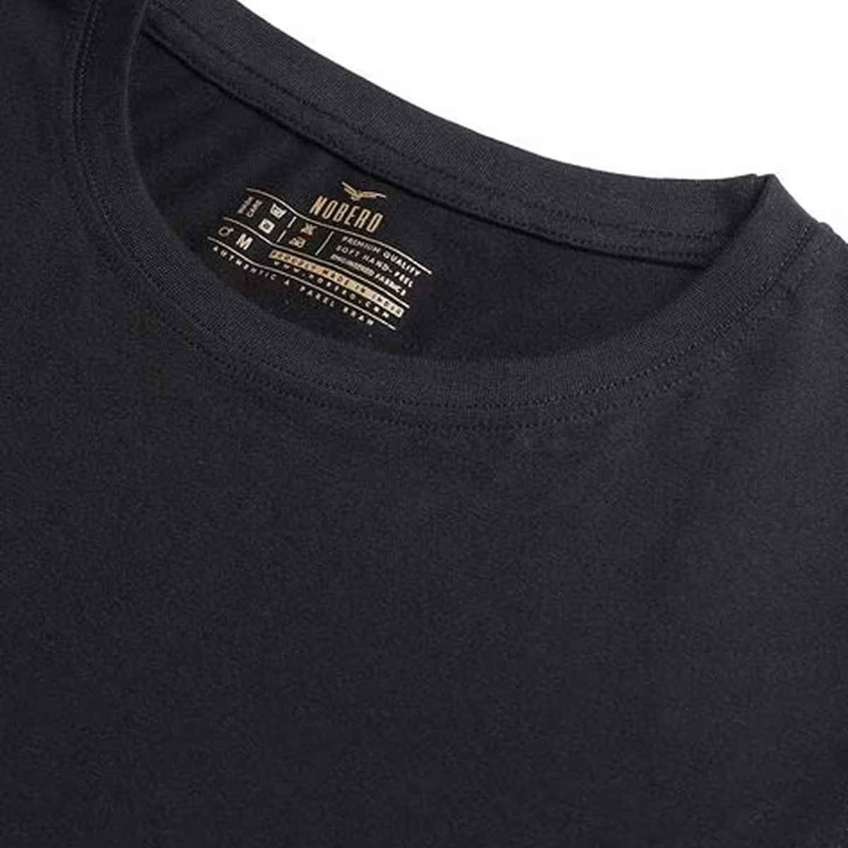 Nobero Men's Plain Classic Fit T-shirt | Black - L