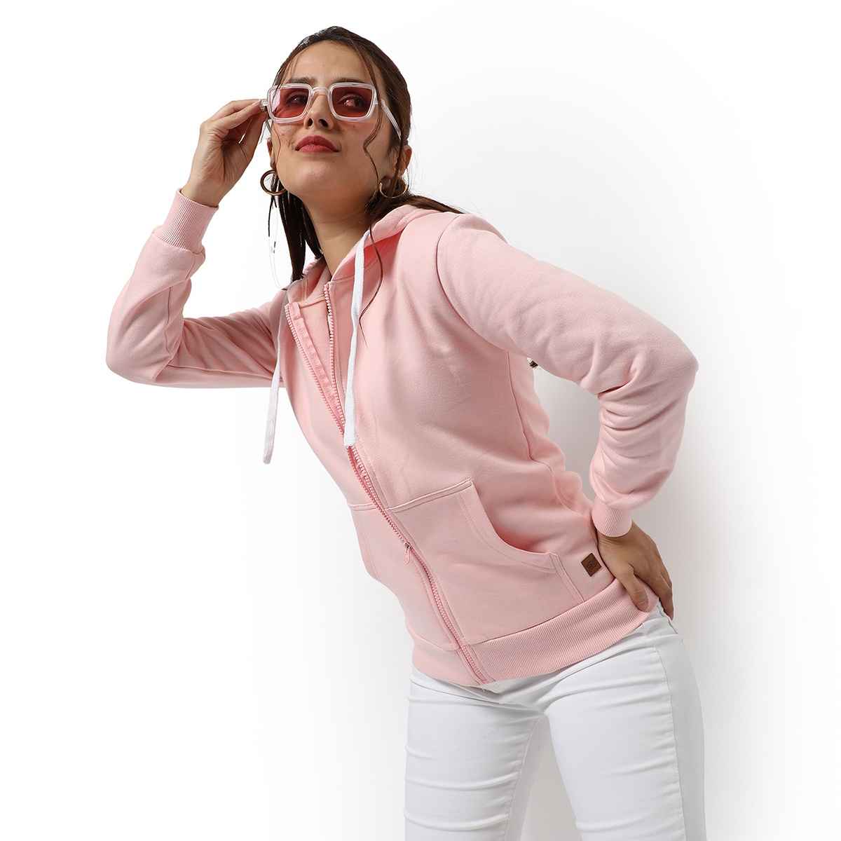 Campus Sutra Women's Hoodie | Pink - M