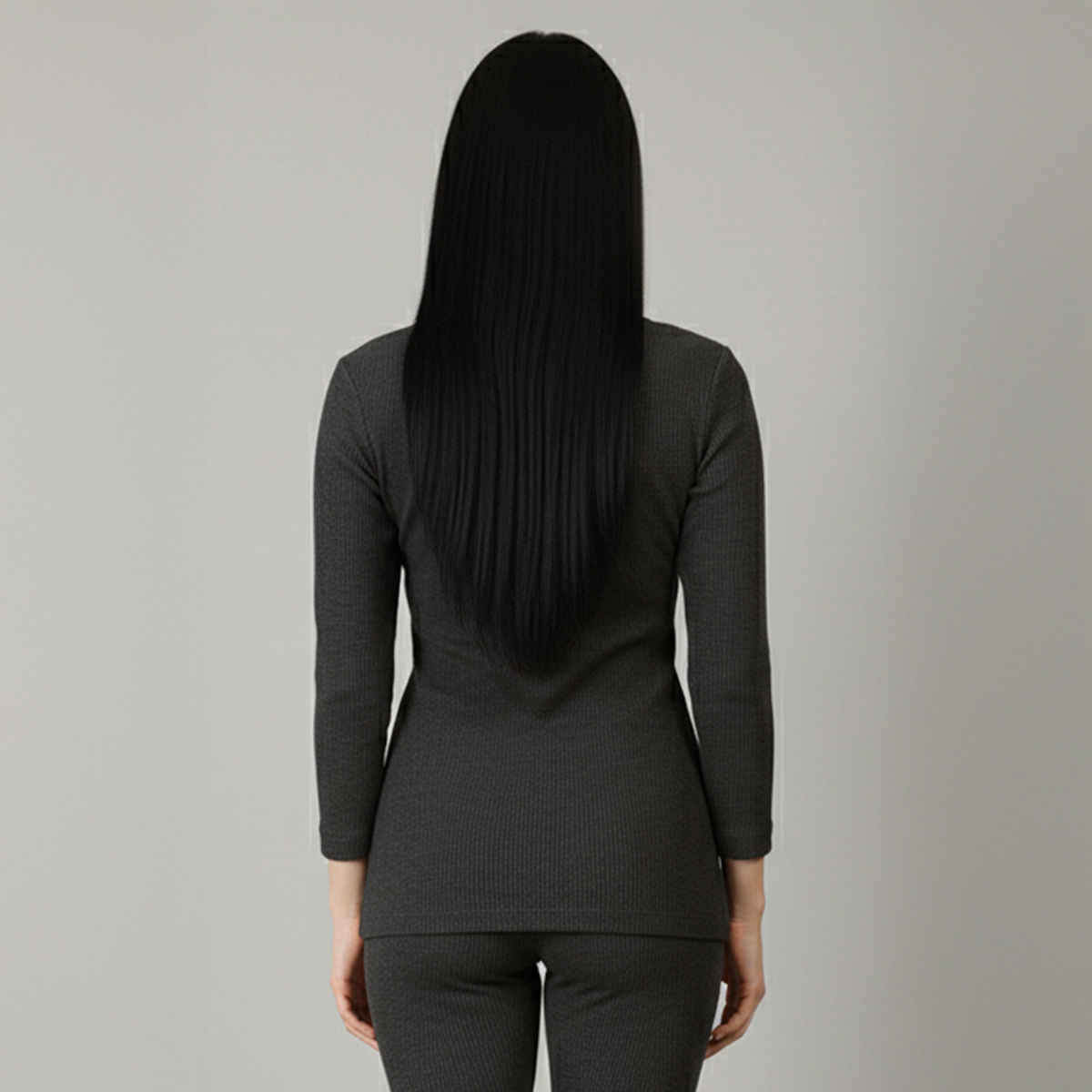 Lux Cozi Women's Heatek Premium Ultra Soft Stylish Warm Thermal Top | Black Melange - 100