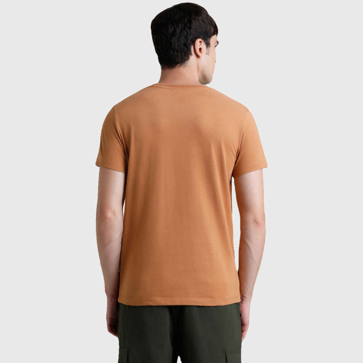 JACK & JONES Men's Graphic Print Crew Neck T-shirt | Brown - M