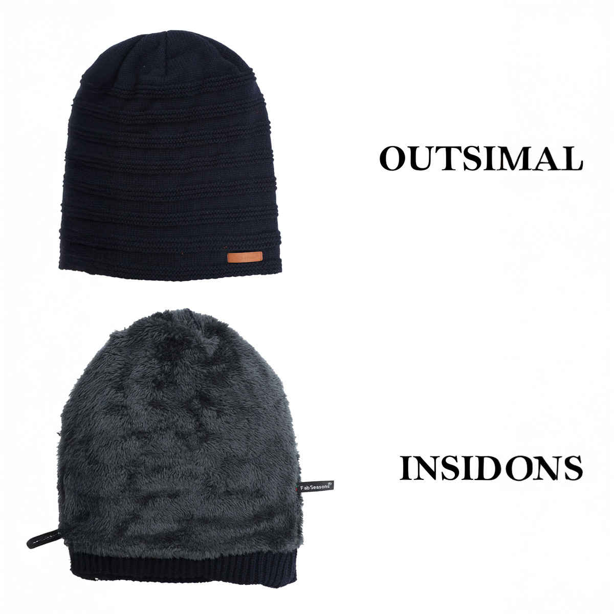 Fabseasons Unisex Solid Acrylic Wool Beanie and Muffler | Blue - Free Size