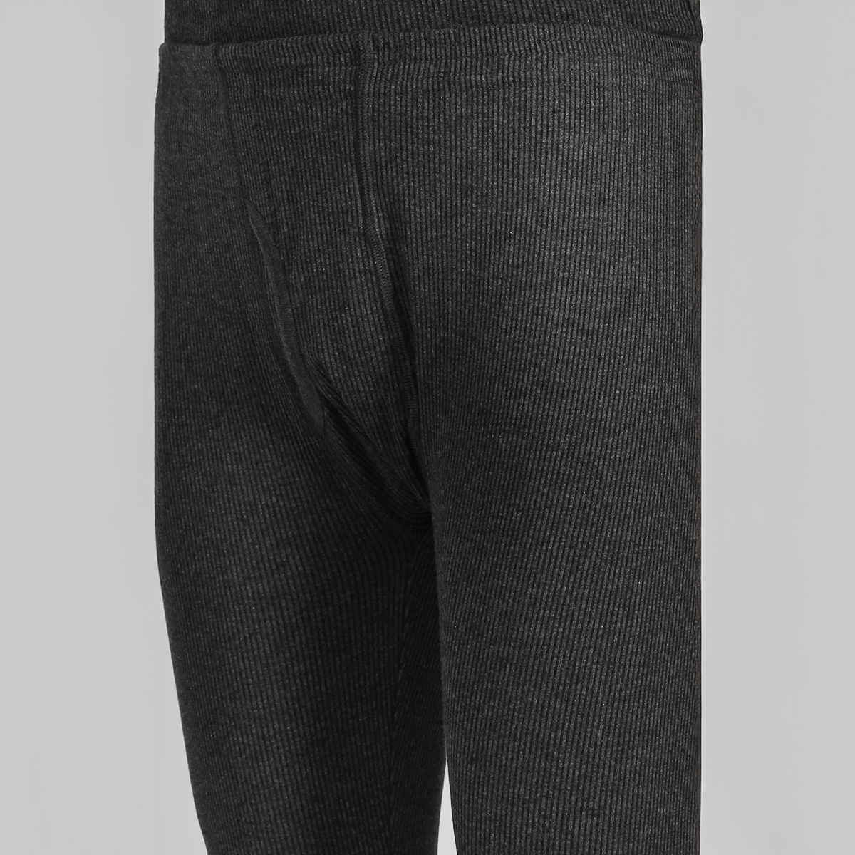 Lux Cozi Men's Heatek Thermal Comfort, Stretchable & Super Warm Trouser | Black Melange-100
