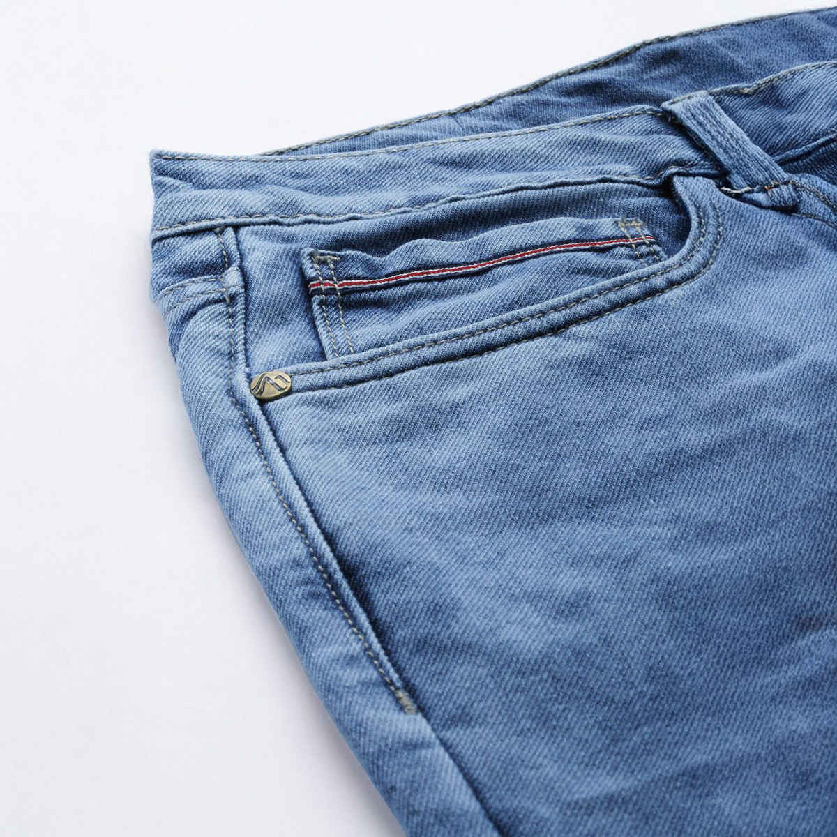 The Indian Garage Co Men's G-131 Dad Fit Solid Casual Jeans | Light Blue | 36