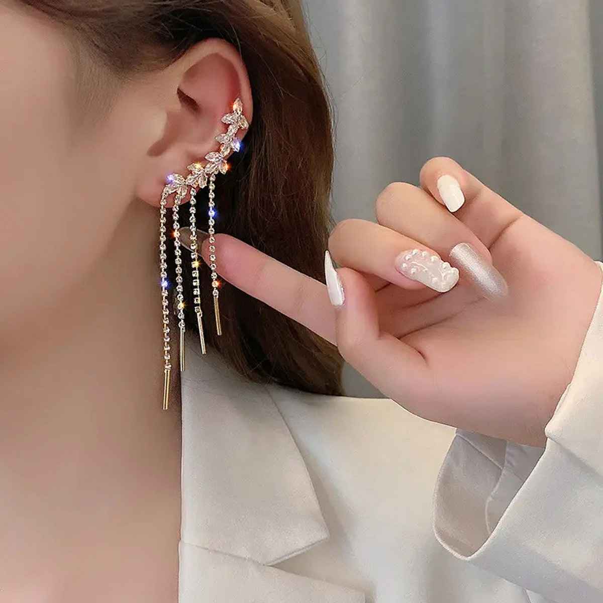 Fashion Frill Women's Tassel Drop Earings Gold Onesize