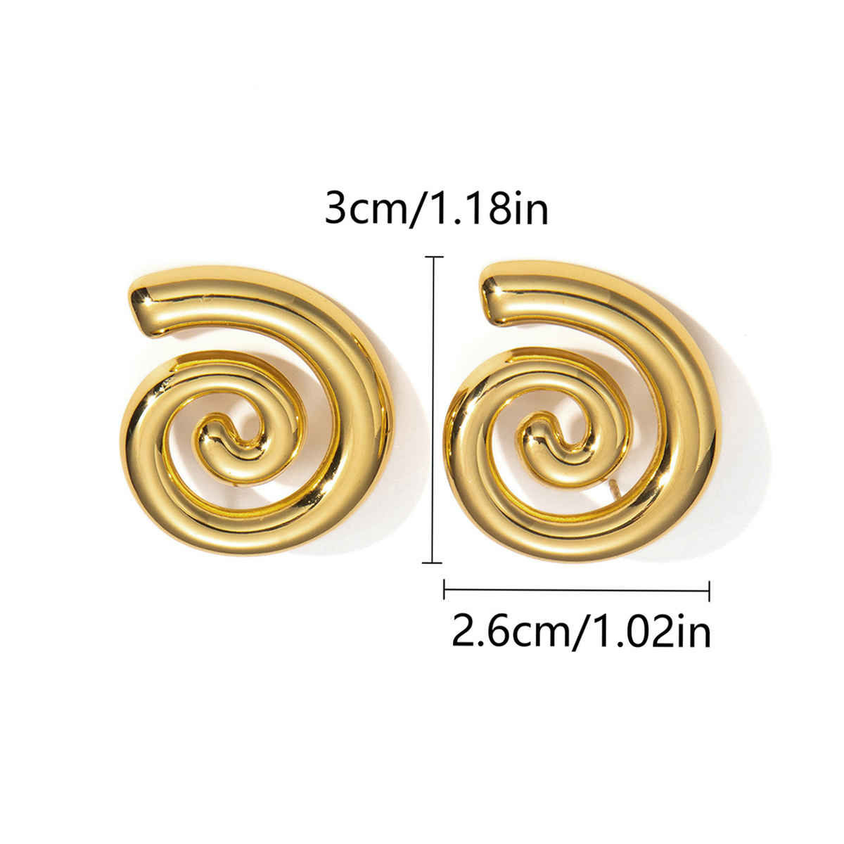 LabelShe Gold Plated Stainless Steel Spiral Chunky Earrings | LS-ERG-57083