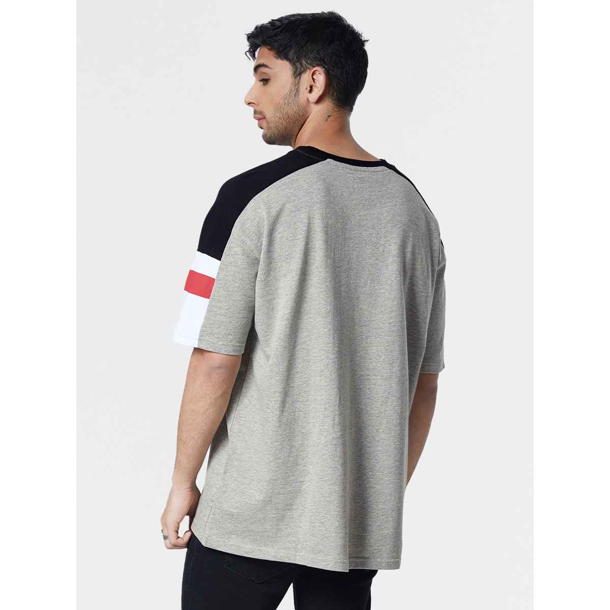 The Souled Store Men's Superman Logo (3D) Oversized T-shirt | Grey - 2XL