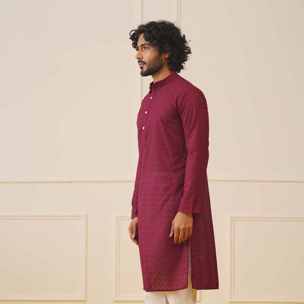 Jompers Men's Kurta | Ko 561 | Purple - M