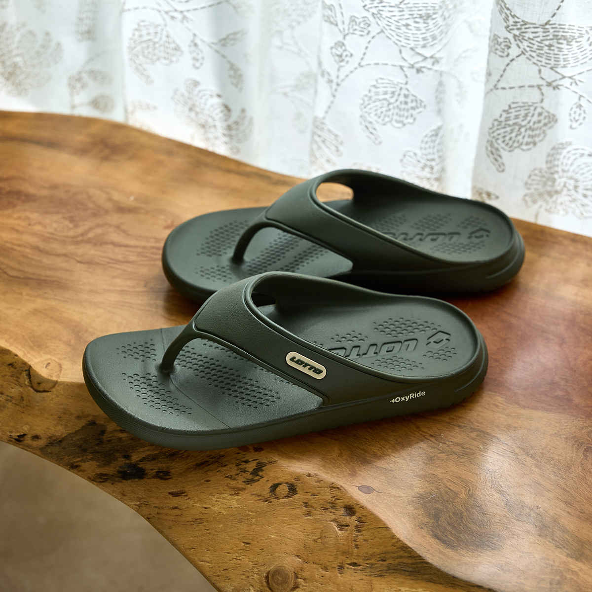 Lotto Men's Flip-Flops Momentum Rifle | Green-Sandshell - UK 6