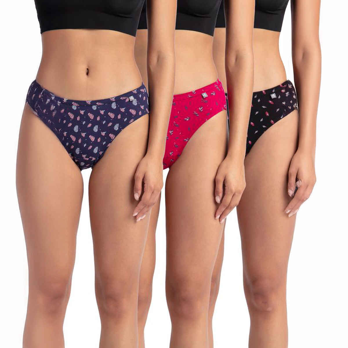 Jockey 1410 Women's Medium Coverage Super Combed Cotton Underwear Bikini (PO3, Assorted)