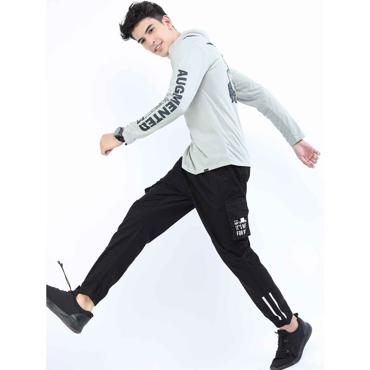 Ketch Men Black Printed Jogger Trouser | Black | 32