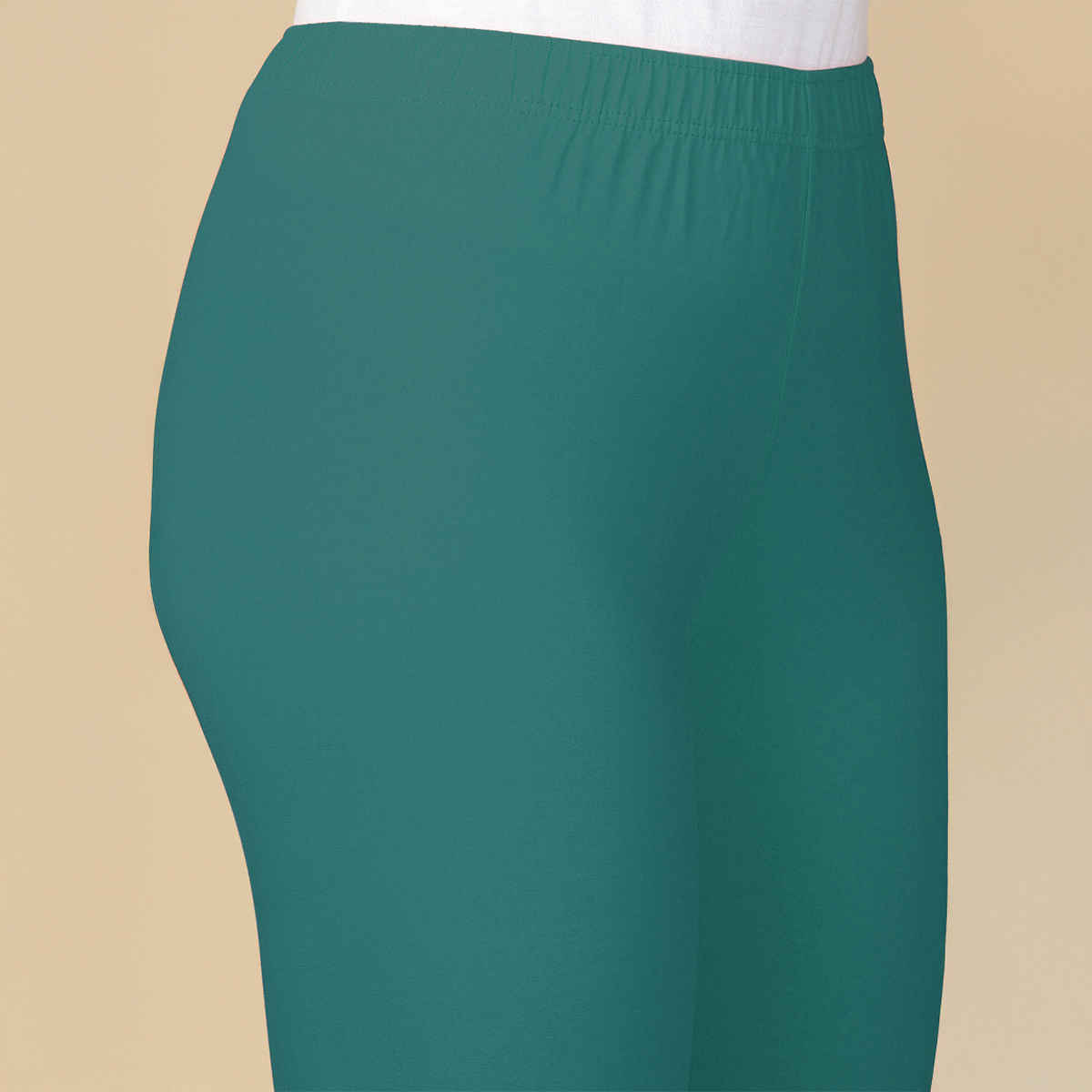 PYNK By Lux Cozi Women Flexi-fit 360 Stretch Ankle Length Premium Cotton Leggings|Green|Free Size